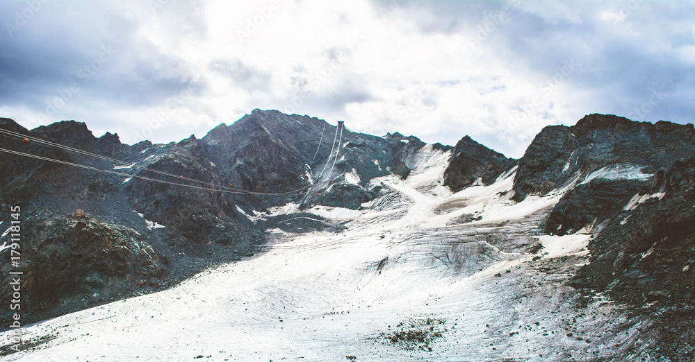 Obraz premium View of beautiful landscape in the Alps.