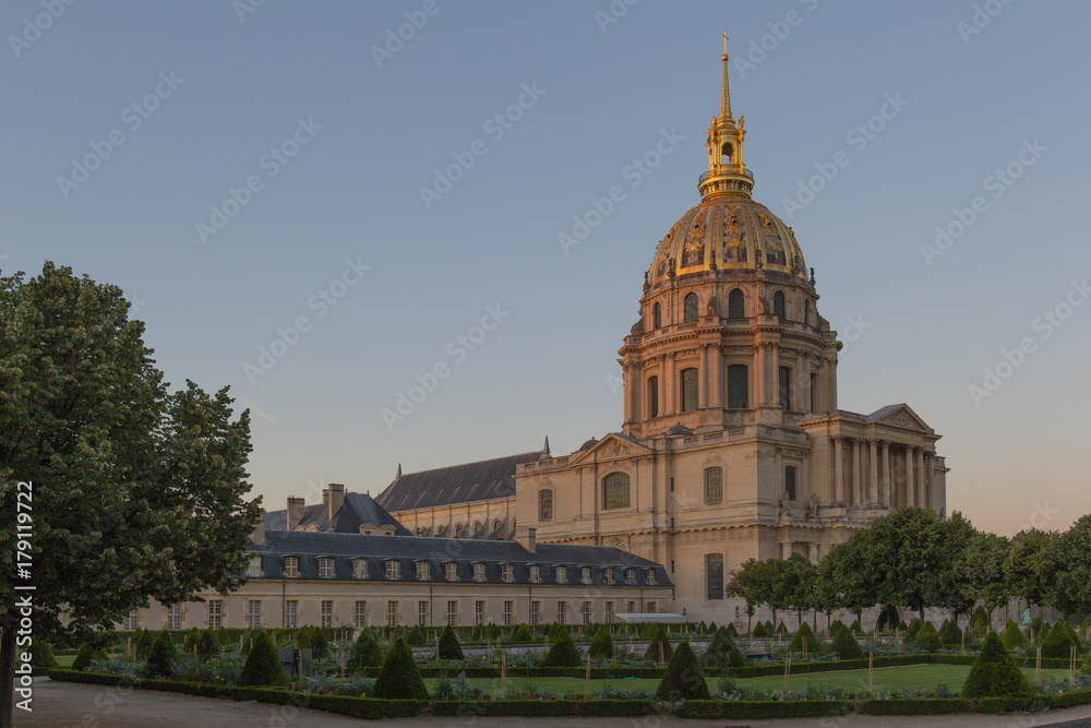 Paris; France- View of the House of Disabled from the bottom point. Near the building visitors can see