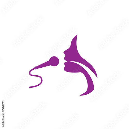 Vocal cord icon with person image vector illustration