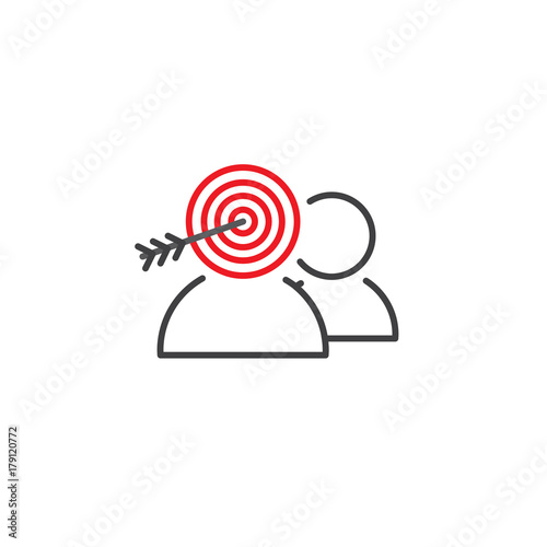 Target market icon with people & target