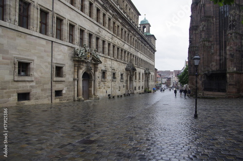 雨のニュルンベルク旧市街
