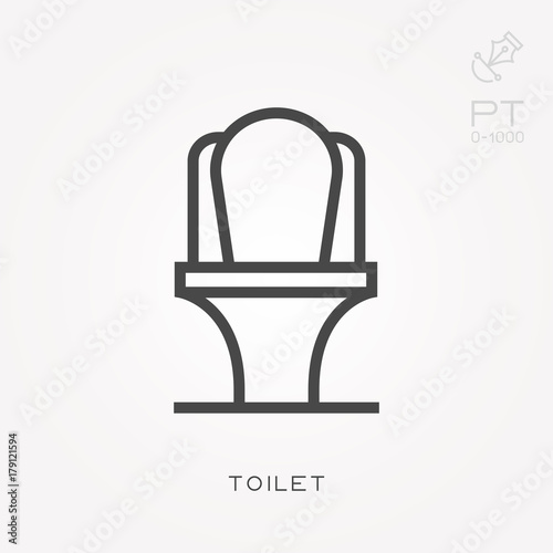 Line icon toilet