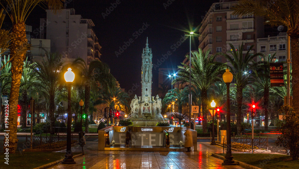 Alicante city at night