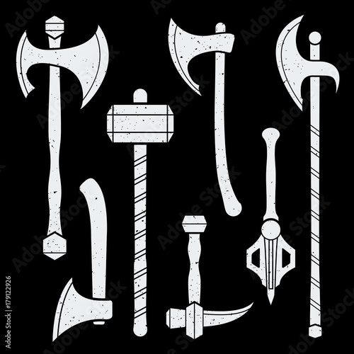 medieval cold steel arms collection.