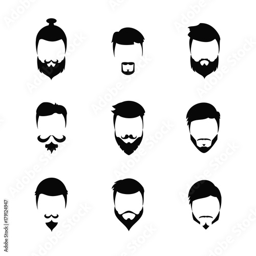 Hipster beard hair and accesories icon vector illustration graphic design