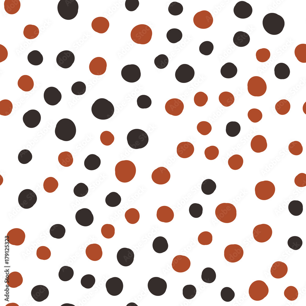 Hand Drawn Dots Asymmetrical Seamless Pattern, Dotted Swiss