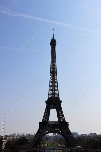 Eiffel tower with blue sky seen from Trocadero  © Maho
