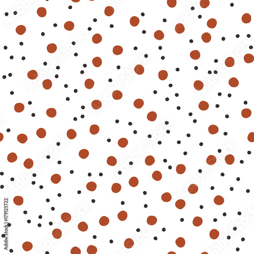 Fototapeta Naklejka Na Ścianę i Meble -  Hand Drawn Dots Asymmetrical Seamless Pattern, Dotted Swiss
