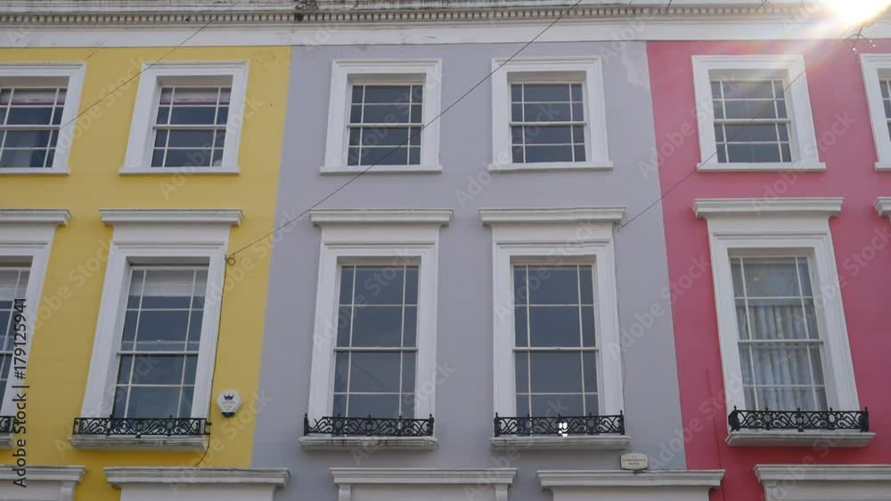 Windows of apartment houses. London.