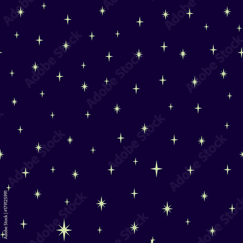 seamless pattern with night sky and stars, vector