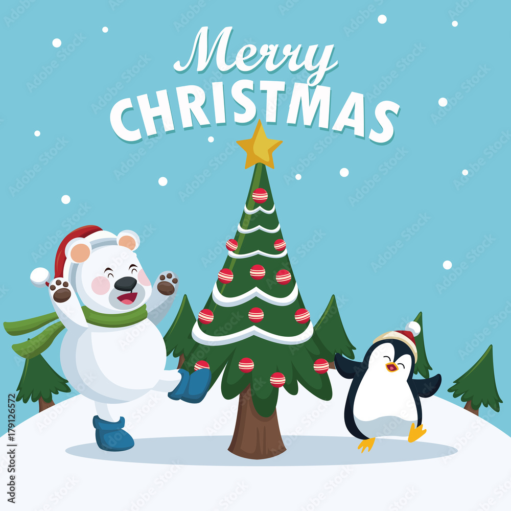 Merry christmas cartoon icon vector illustration graphic design Merry christmas cartoon icon vector illustration graphic design