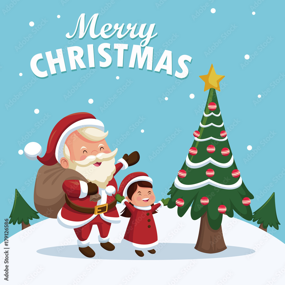 Merry christmas cartoon icon vector illustration graphic design Merry christmas cartoon icon vector illustration graphic design