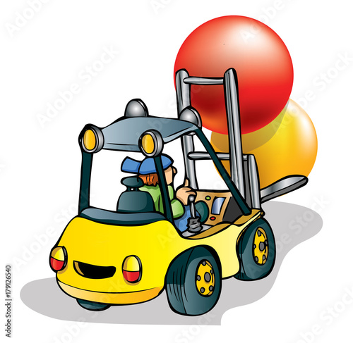 forklift lifting spheres