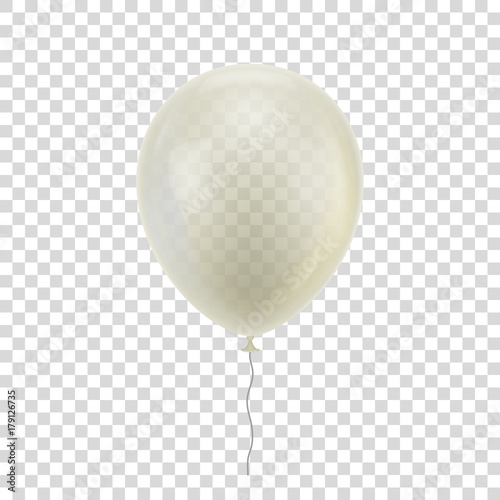 White realistic balloon. White ball isolated on a transparent background for designers and illustrators. Balloon as a vector illustration
