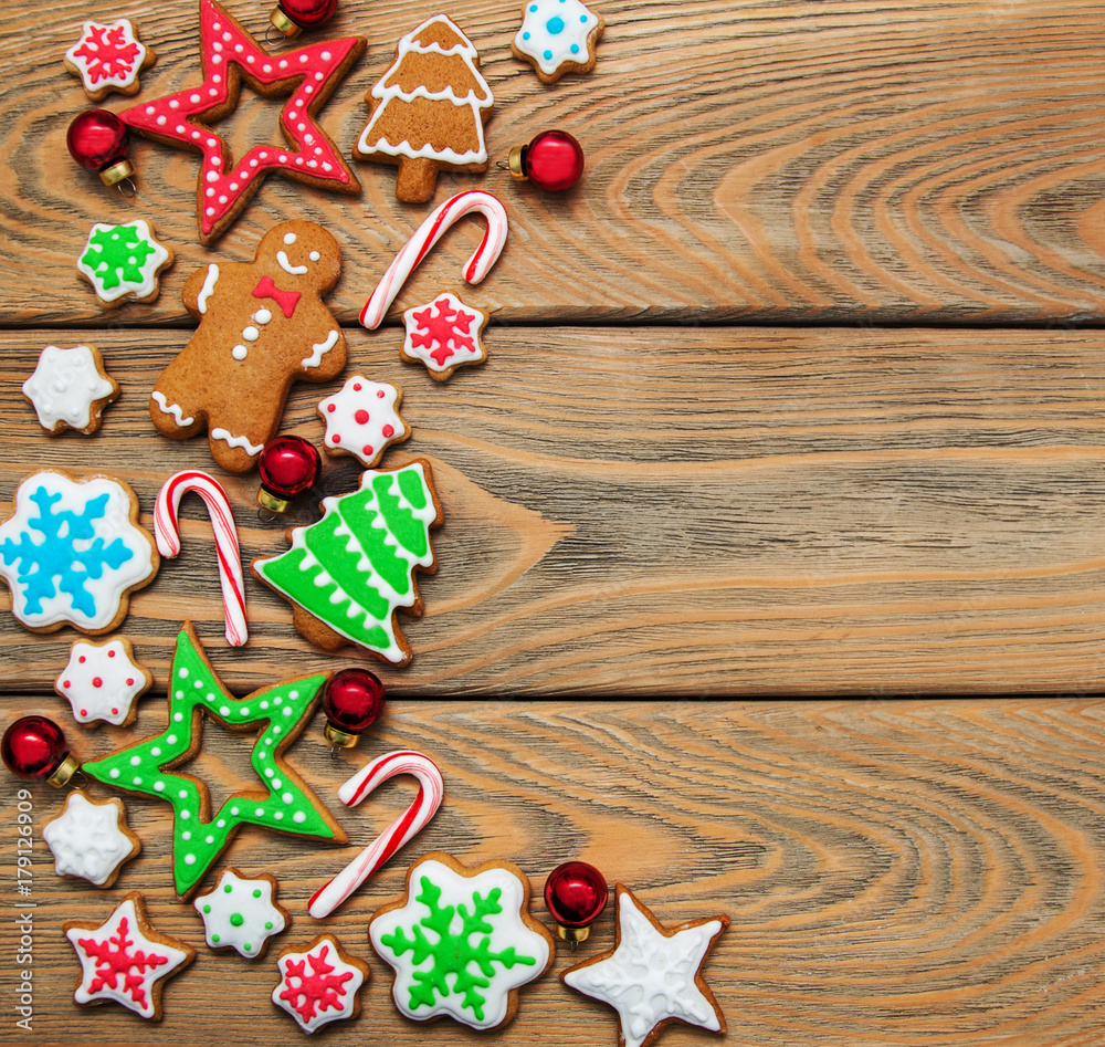 Christmas ginger and honey colorful cookies Christmas ginger and honey colorful cookies
