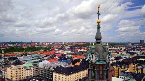 skyline aerial view of Stockholm Sweden