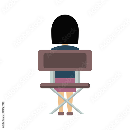 colorful girl student over white background vector illustration