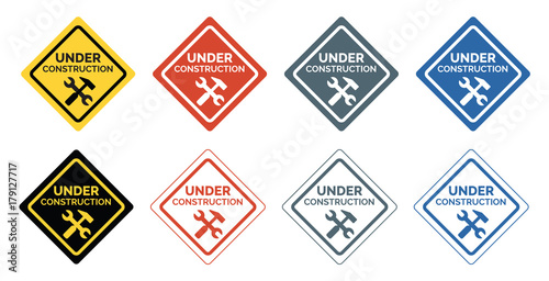 Under construction vector sign
