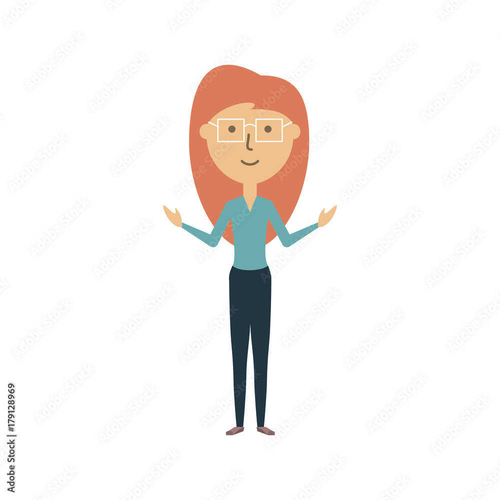 colorful  teacher woman  over white background  vector illustration