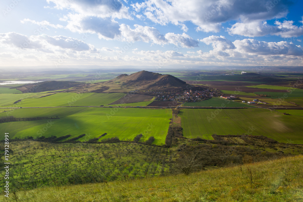 Obraz premium View from the top of Oblik hill.Czech Republic