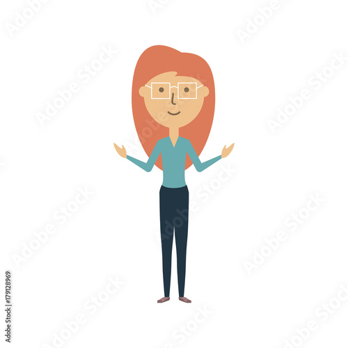 colorful teacher woman over white background vector illustration