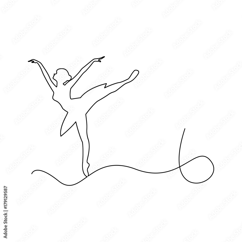 ballerina dancing vector illustration outline black line, isolated on white background ballerina dancing vector illustration outline black line, isolated on white background