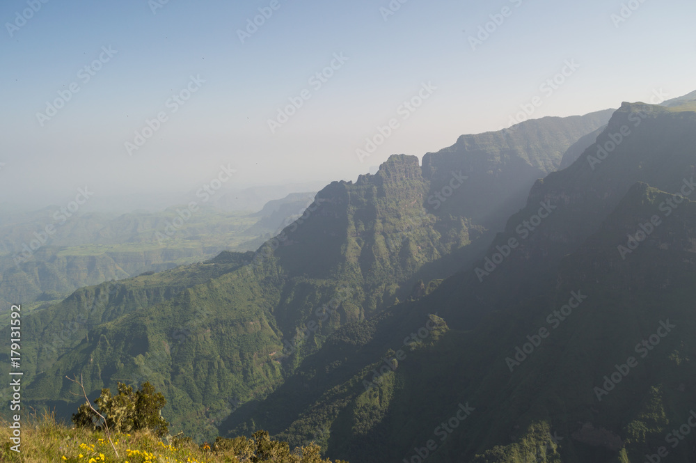 Obraz premium Hiking in the Simien Mountains, Ethiopia