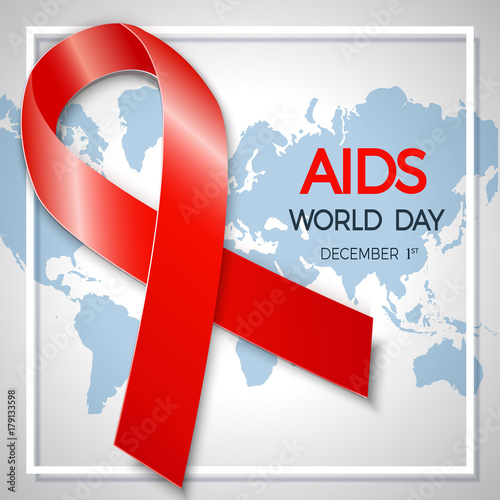 World AIDS Day. 1st December World Aids Day poster. Vector illustration