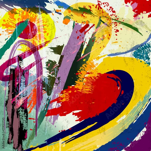 Obraz kompozycja abstrakcyjna tła, z pociągnięcia pędzlem i rozprysków