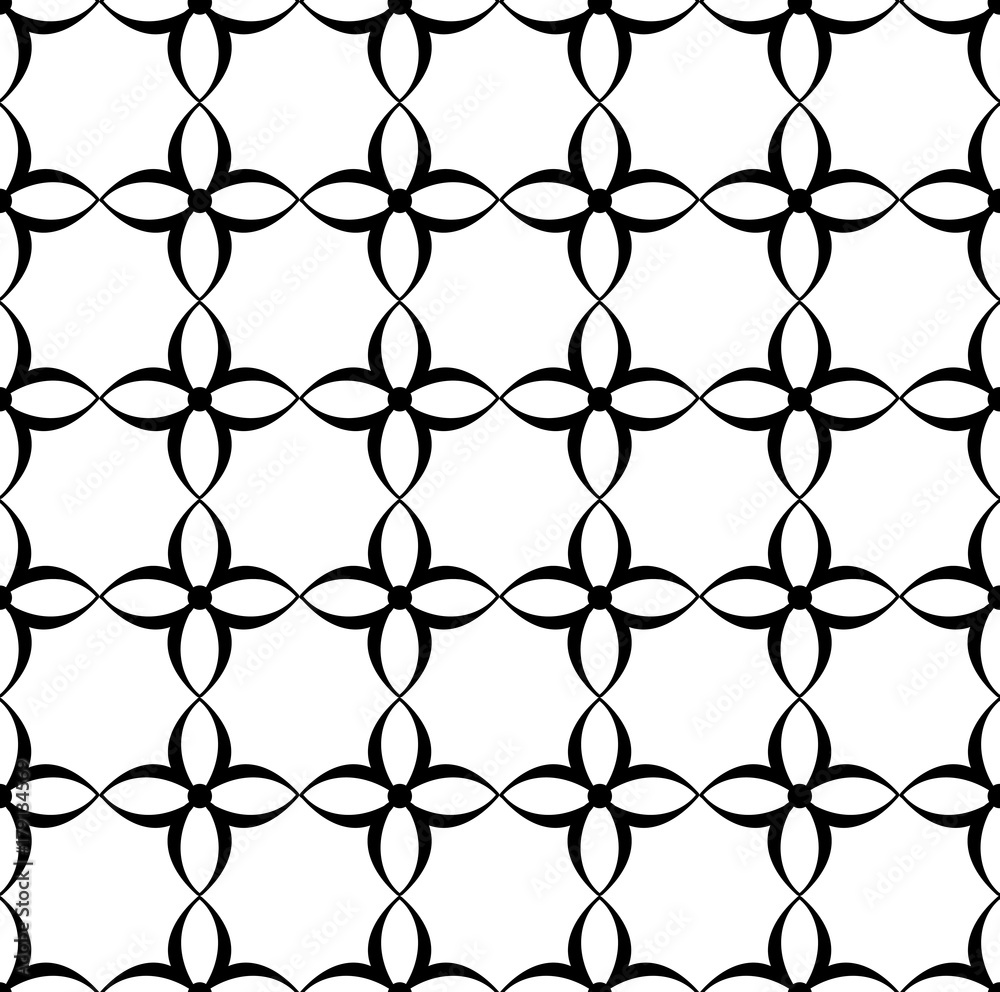 Naklejka premium Vector seamless pattern. Black and white Repeating geometric pattern