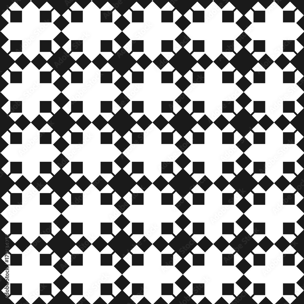Vector seamless pattern. Black and white Repeating geometric square pattern Vector seamless pattern. Black and white Repeating geometric square pattern