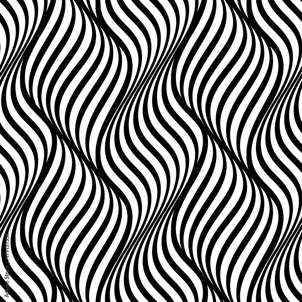 Vector seamless texture. Modern geometric background. Repeating pattern with curving wavy lines.