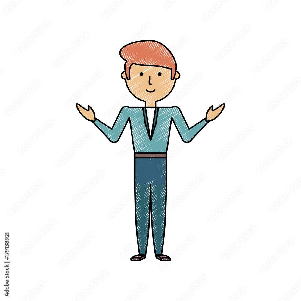 flat line colored teacher man over white background vector illustration flat line colored teacher man over white background vector illustration