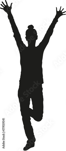 Frau in Bewegung beim Sport, Workout, Fitness, Pilates, Yoga, Zumba