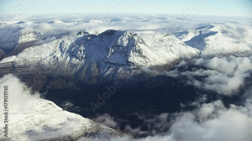 Aerials shot of peaks in North Norway