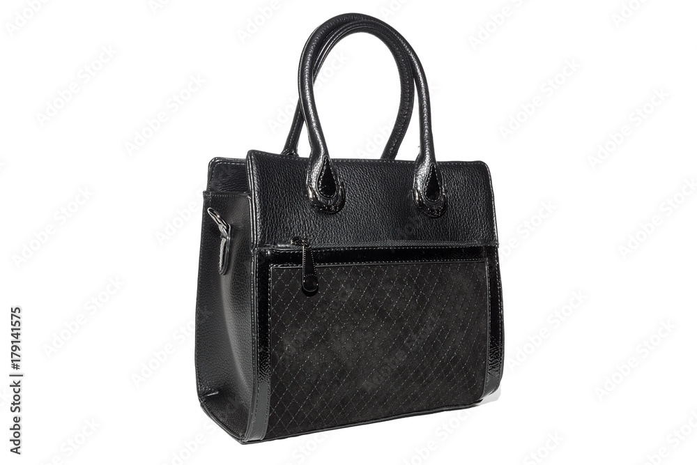 ladies suede bag of black color
