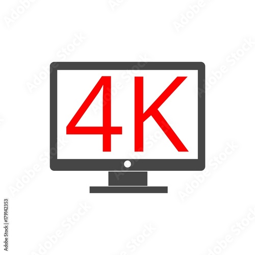 4K tv icon, Ultra HD 4K icon