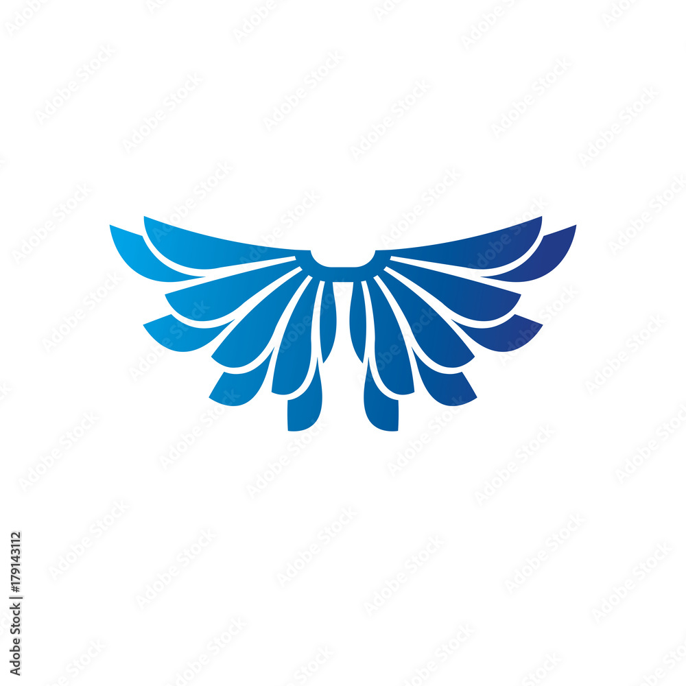 Blue freedom Wings emblem. Heraldic Coat of Arms decorative logo isolated vector illustration. Blue freedom Wings emblem. Heraldic Coat of Arms decorative logo isolated vector illustration.