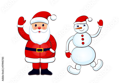 Santa claus and snowman © Olena
