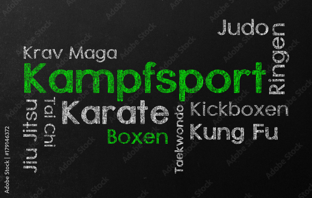 Kampfsport Schlagwort wolke Schlagwortwolke cloud wortwolke tafel Stock