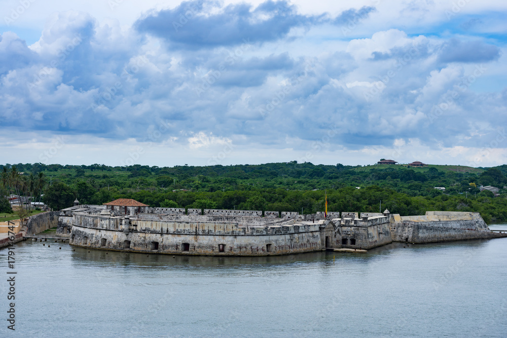Old fort Bocachica on entrance to Cartagena port, Colombia