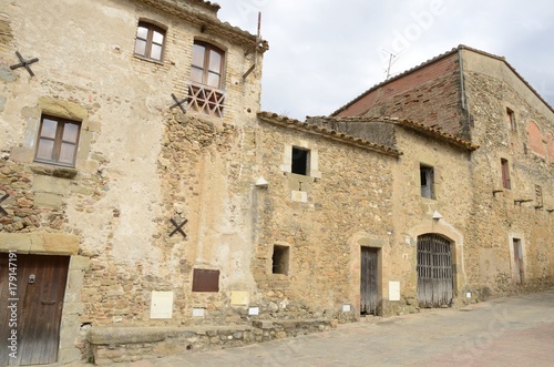 Old stone houses in Monells  Girona  Spain