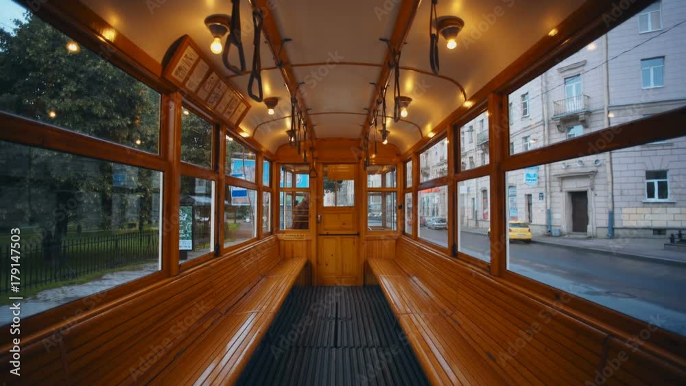 Old man in public tram