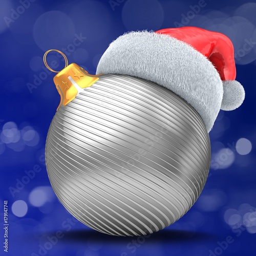 3d silver Christmas ball