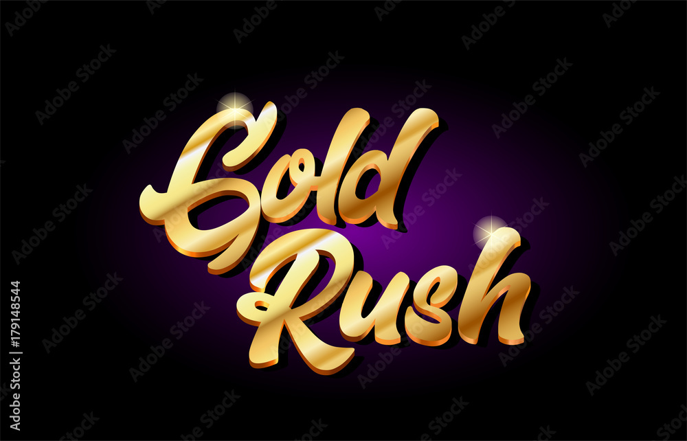 © dragomirescu - gold rush 3d gold golden text metal logo icon design handwritten typography © dragomirescu - gold rush 3d gold golden text metal logo icon design handwritten typography