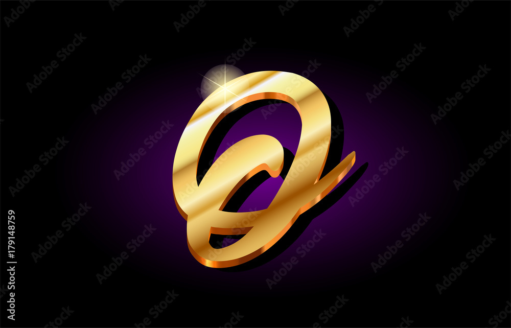 Obraz premium o alphabet letter golden 3d logo icon design