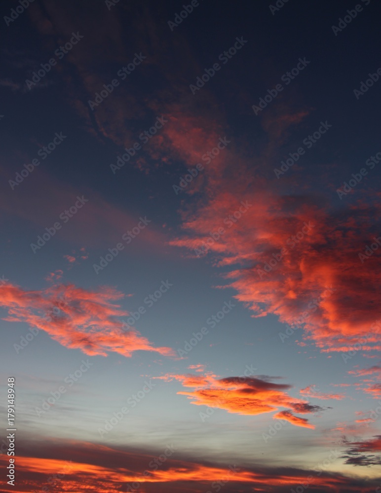 sunset with pink clouds