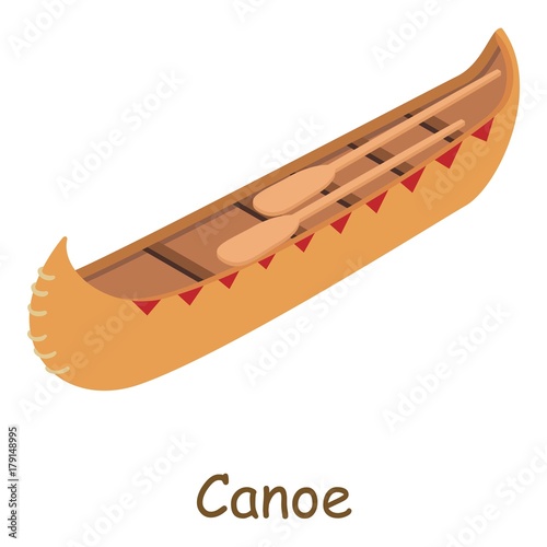 Canoe icon, isometric 3d style