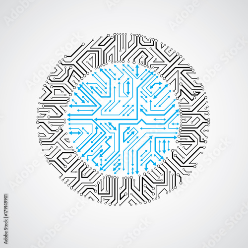 Vector circuit board circle...