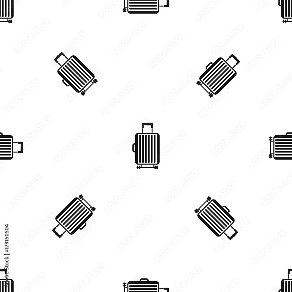 Suitcase on wheels pattern seamless black Suitcase on wheels pattern seamless black